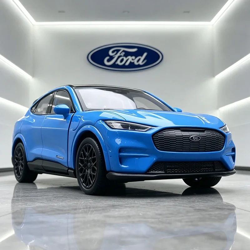 WELLY 1:36 Ford Mustang Mach-E GT Coche de Metal Fundido a Presión, SUV Eléctrico de Aleación, Vehículo de Alta Simulación con Función de Retroceso, Juguete Coleccionable