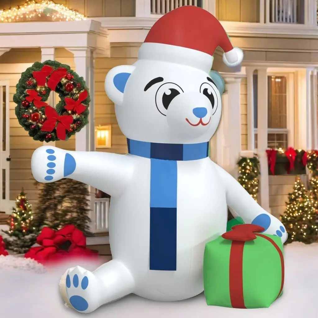 

70.9'' Christmas Inflatable Teddy Bear - Festive Outdoor Decoration for Holiday Cheer