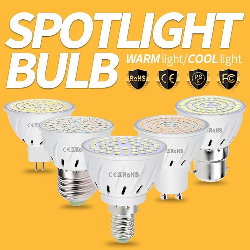 

Led Bulb GU10 Corn Bulb E27 Energy Saving Light E14 Spot Light 220V MR16 Ceiling Lamp B22 Bombilla Lighting Living Room Luminai