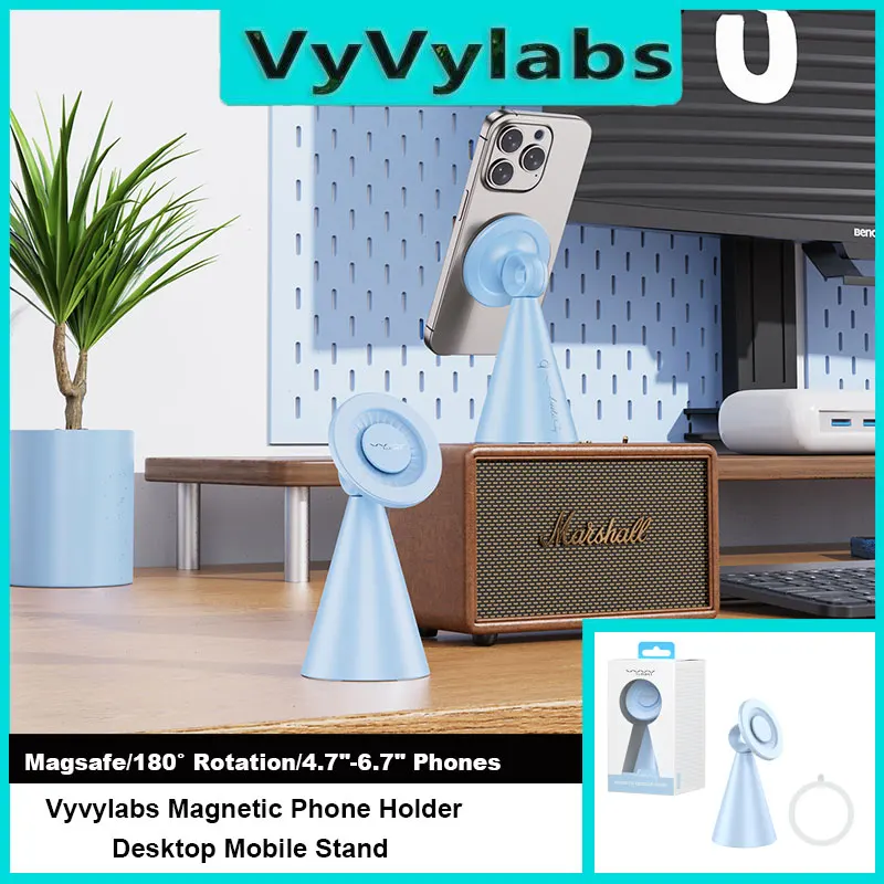 

Vyvylabs Magnetic Phone Holder Desktop Mobile Stand Magsafe 180° Rotation Mobile Phone Support For iPhone 16 15 14 13 12