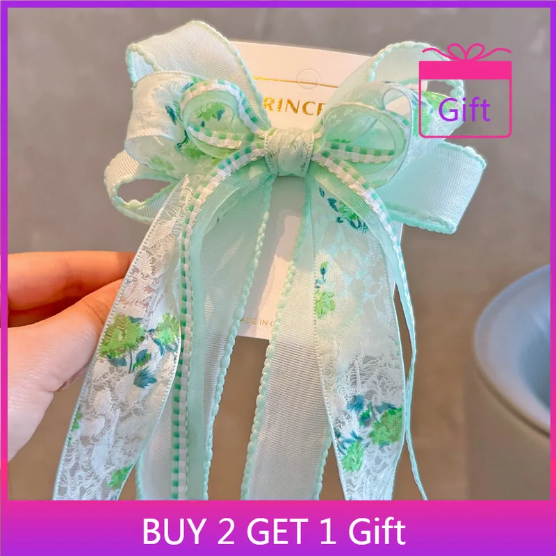 

Новинка 2023 года, заколки для волос для девочек, мягкая пастельная лента, детские заколки, аксессуары для волос принцессы Cottagecore, милые повязки на голову в стиле бохо