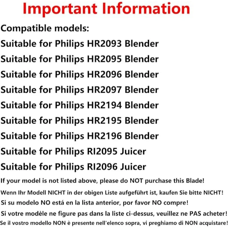 Replacement Blender Blade with Rubber Gasket Ring for Philips Juicer Mixer, Fits HR2093 HR2095 HR2096 HR2097 HR2194 HR2195 HR219 - view 5