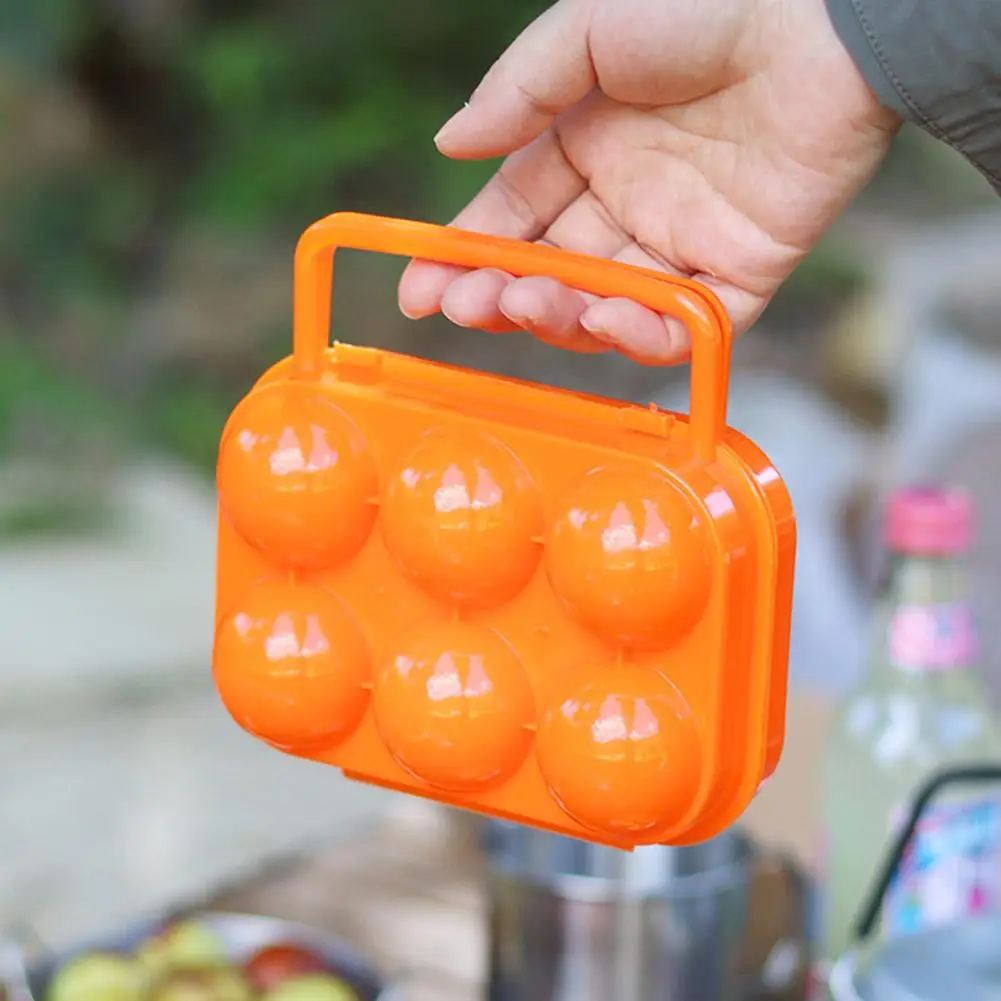 1pc Orange Outdoor Tragbare Ei Box PlasticTray Kühlschrank Ei Lagerung Box Schock-absorbieren Und Anti Drop