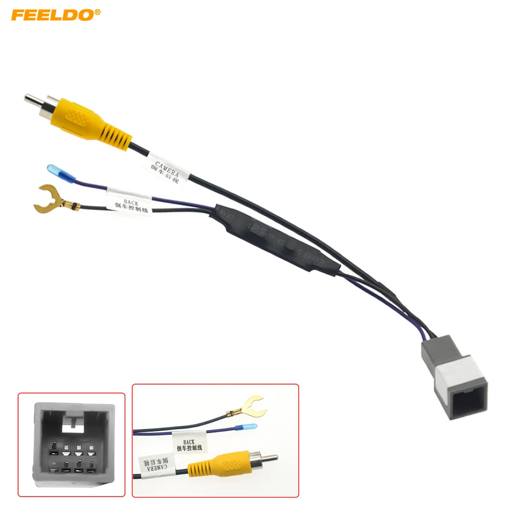 

FEELDO Auto 8-pin Reverse Camera Output Video Adapter Wiring Cable For Mitsubishi Xpander Car Camera Video Output #HQ5435