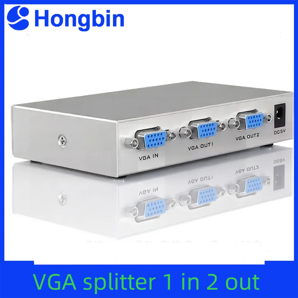 VGA Splitter One Into Two Computer Monitor Projector Screen Divider One In Two Out 1 Into 2 1 Into 4 Display the Same