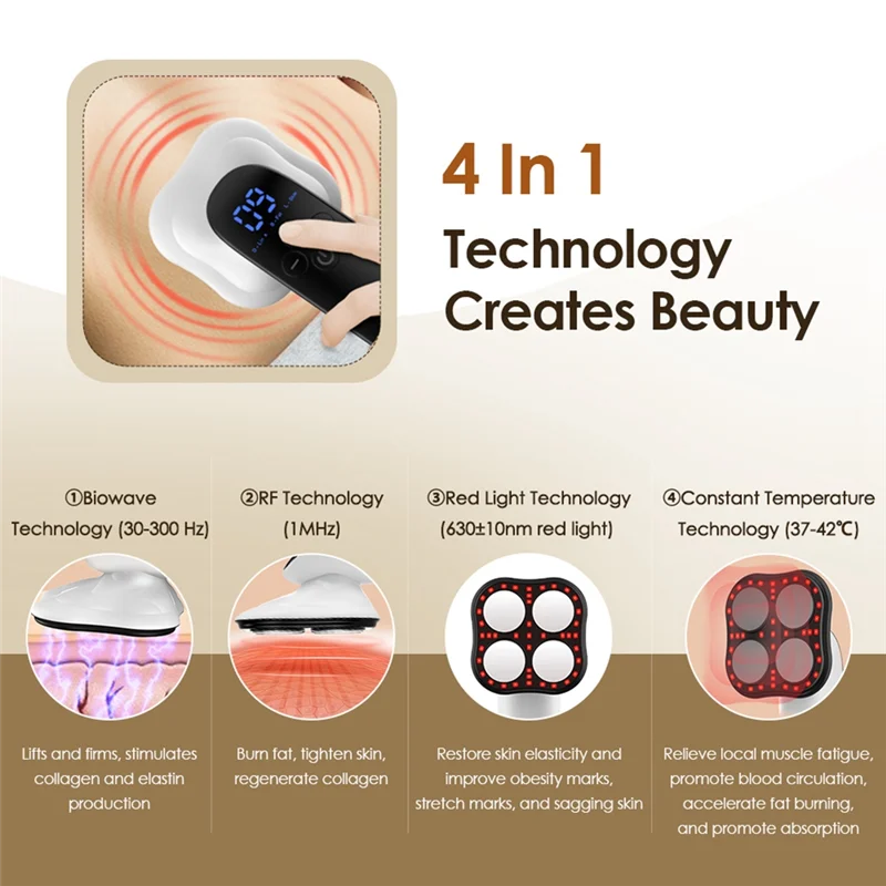 Dispositivo de masaje y modelado corporal B43C, tecnología de radiofrecuencia para adelgazar y reducir grasa, funcionalidad de elevación de glúteos