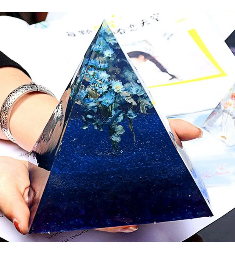 15CM Super Large Pyramid Silicone Resin Mold Craft Jewelry Crystal Making Tools Triangular Pyramid Mold Crystal UV Epoxy