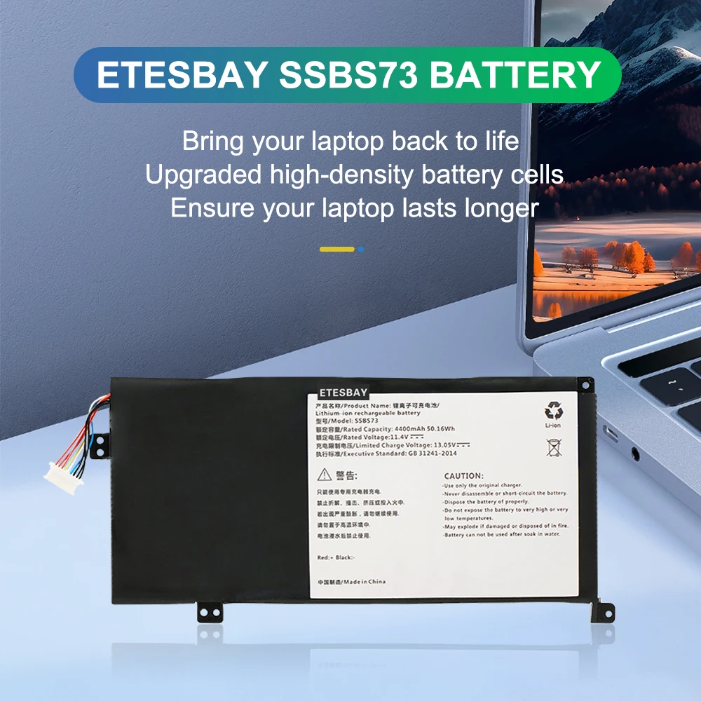 ETESBAY SSBS73 4400mAh 50.16WH Laptop Battery For Mechrevo S1 S2 Pro-01 Pro-02 Series MX350 LDW19050065 SWIN-GGRTTF01
