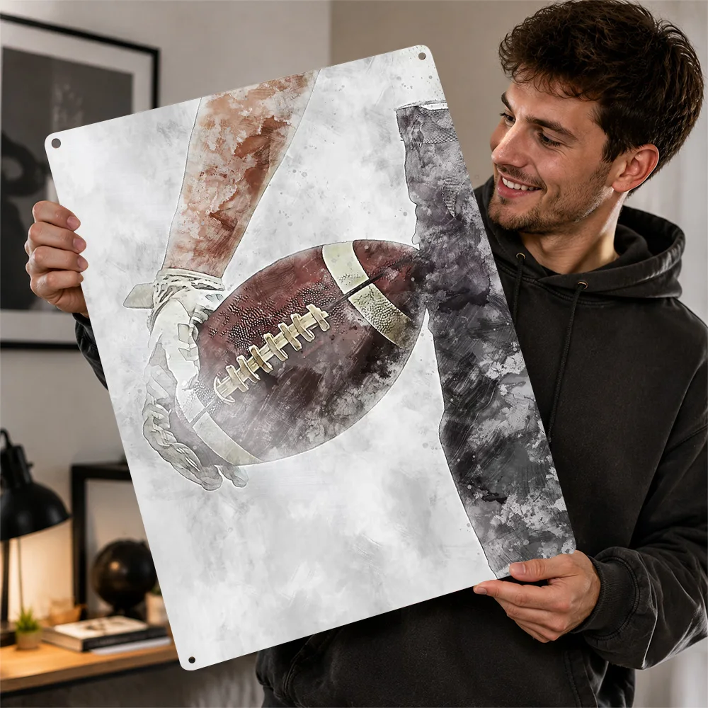 American Football 6 Personalized 3D Textured Metal Poster Wall Art Vintage Tin Signs for Luxury Decoration Home Decor Room Items