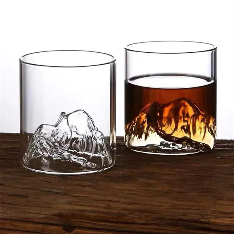1/2 Stück Kreative Bergblick-Glastasse, Japanischer Stil Geprägte Berg-Teetasse, Ästhetische Haushalts-Wassertasse für Teegetränke