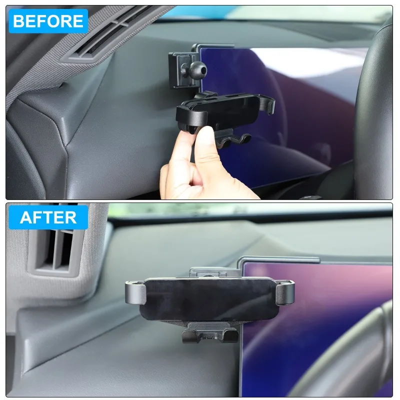 ABS ل 2024 + BMW 5 سلسلة G60 لوحة القيادة الجانب الأيسر حامل هاتف GPS تصاعد قوس اكسسوارات السيارات #3