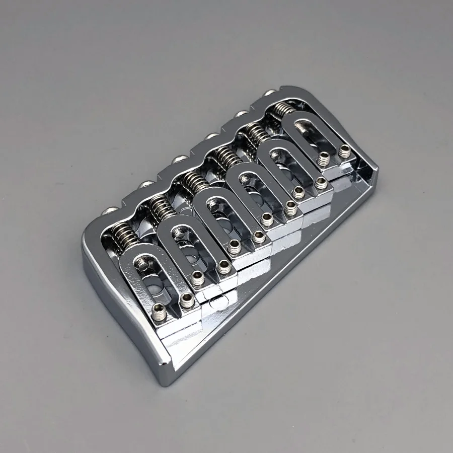 6 String Multi-Scale Fixed Guitar Bridge 18 Degree Angle Chrome