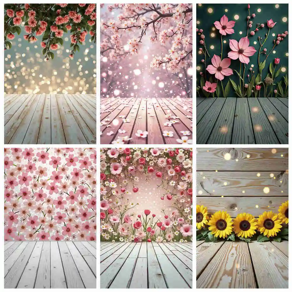 

MOON.QG Spring Floral Backdrop Flower Outdoor Green Forest Nature Tree Photography Background Garden Grass Birthday Decor