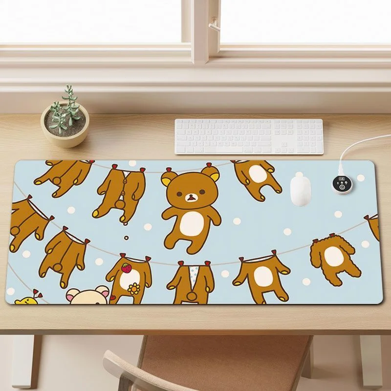 

Милый коврик для мыши из искусственной кожи с рисунком медведя, настольный коврик для офиса, компьютерный коврик для мыши, скоростной коврик для игр, для ноутбука, клавиатуры, мультяшный дизайн