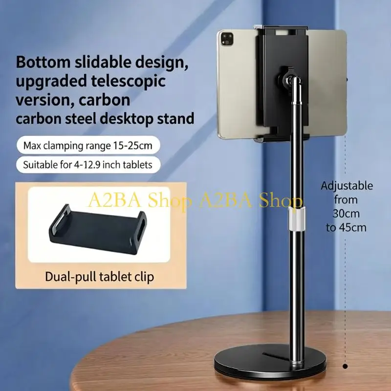 A2BA Ergonomic Tablets Mount With Adjustable Arm And Swivels Base for 4 To 12.9Inch