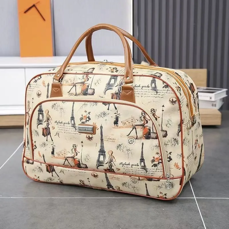 Ladies Large Capacity Fashion Handheld Travel Bag Waterproof Foldable Lightweight Women\'s Hand Carry Boarding Duffle