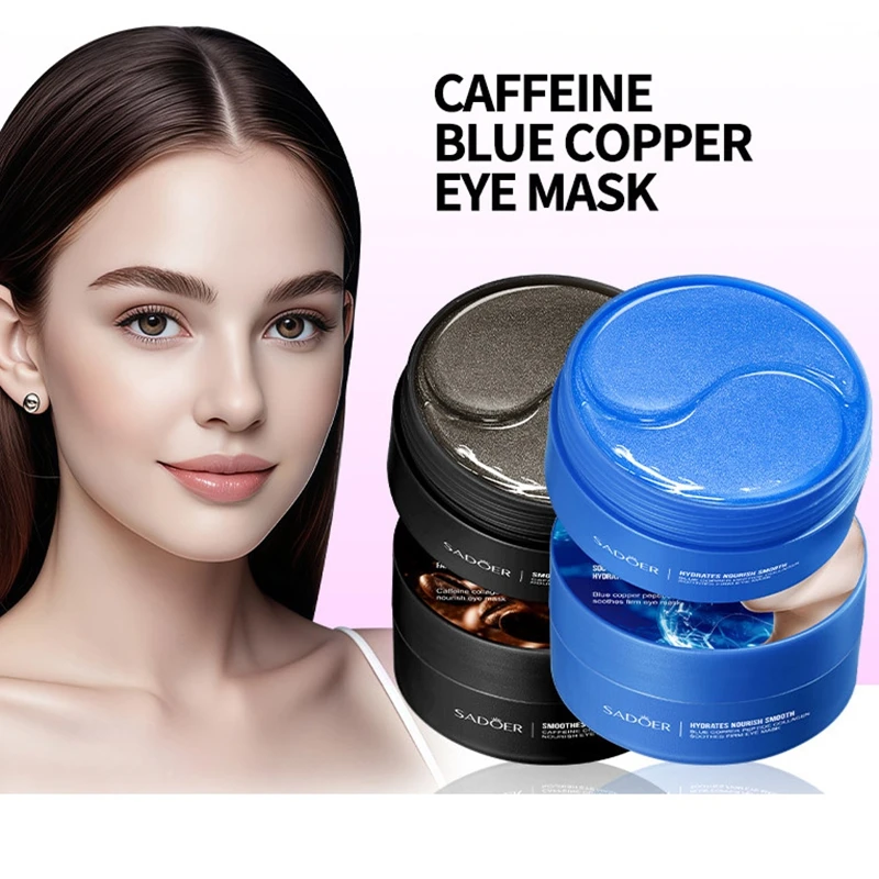 

60pcs Caffeine Collagen Eye Patches Anti Dark Circles Wrinkles Anti Aging Moisturizing Crystal Eye Mask Skin Care Treatment 2025