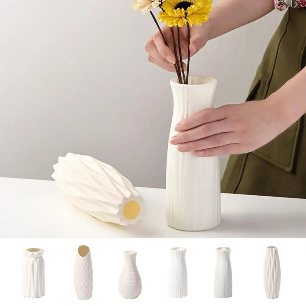 Table Vase Solid Construction Flower Container Table Vase Decoration High Durability Eco-friendly Flower Pot Home Supplies