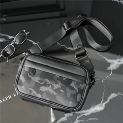 Bolso bandolera de cuero PU de camuflaje para hombre, bolsos cruzados de diseño a la moda para hombre, bolsos de hombro tipo bandolera multifunción, bolso de lujo para hombre