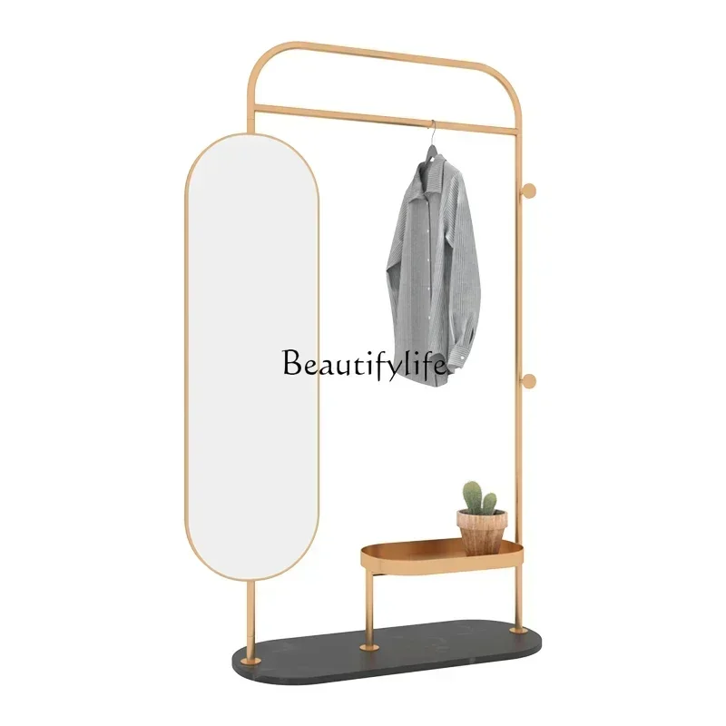 New style Light luxury marble coat rack rotating full-body mirror household multi-function and simple ss 8617