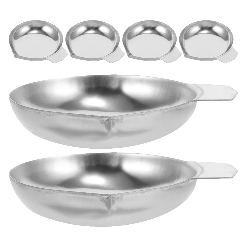

6Pcs Stainless Steel Jewelry Scale Pan Precision Weighing Tray Electronic Scale Bowl for Jewelry Processing Laboratory