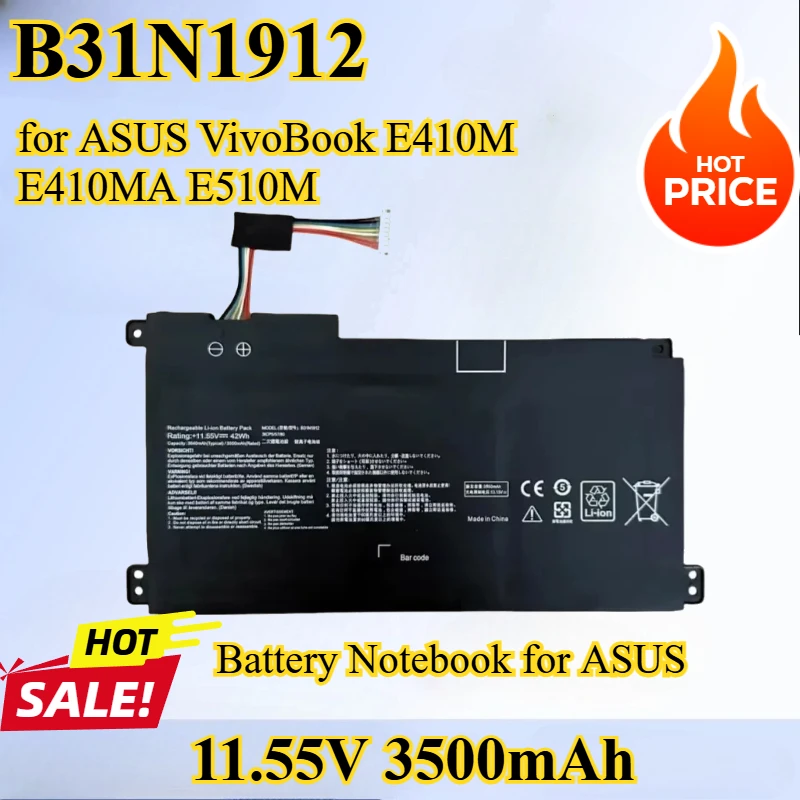 

11.55V 3500mAh B31N1912 Laptop Battery Notebook for ASUS VivoBook E410M E410MA E510M F414MA L410M E510MA Series