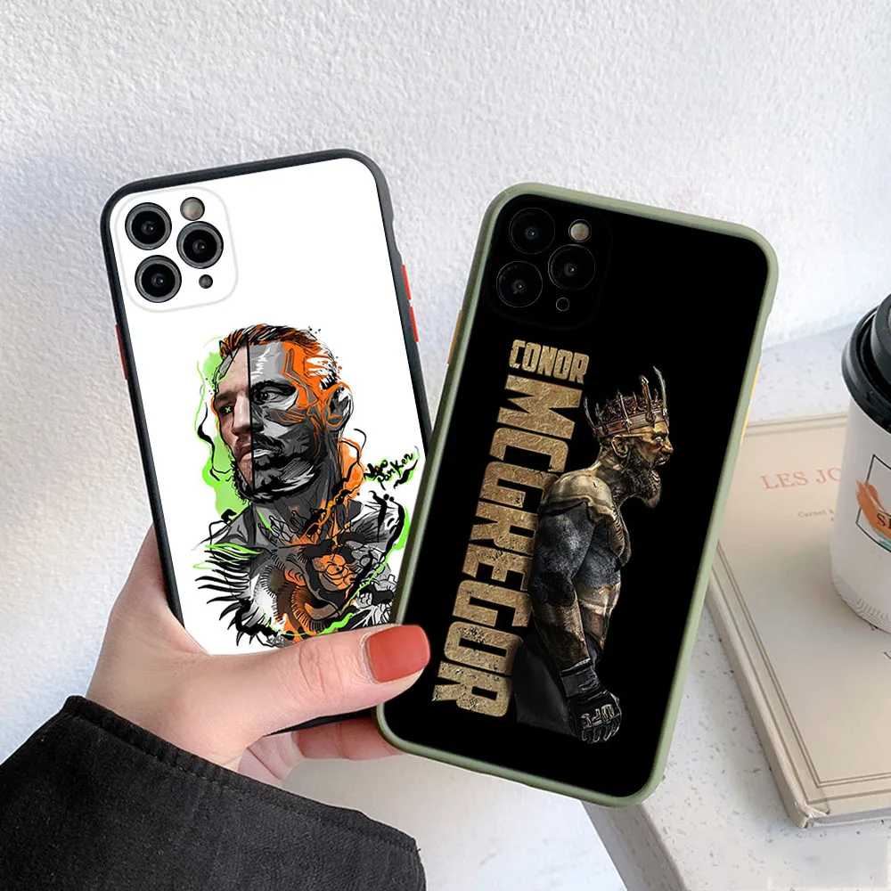 Phone Case For iphone 16 15 14 Pro Max 7 8 Plus 11 12 13 Mini XR XSMax 16Pro King Conor Mcgregor Matte Translucent Cover