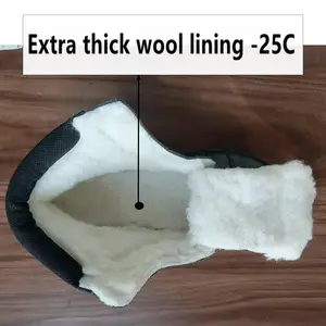 Botas femininas e senhores de couro descalço com forro de lã, queda zero, CAIXA larga 12 principais vendas bota de resgate - №5
