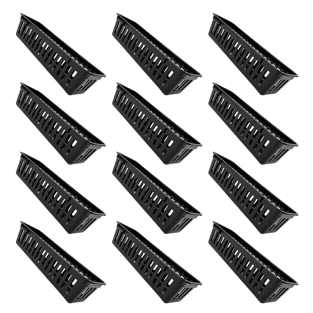 

12Pcs Desk Organizer Baskets Plastic Pencil Storage Tray Stationery Holder Classroom Supply Organizer Pen Crayon Container