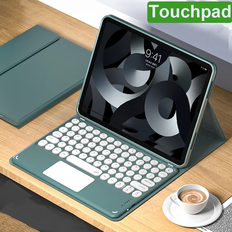 

Touchpad Keyboard Cover for Xiaomi Pad 5 Pro 12.4 2022 Detachable Bluetooth Keyboard Folio PU Leahter Stand Protective Shell