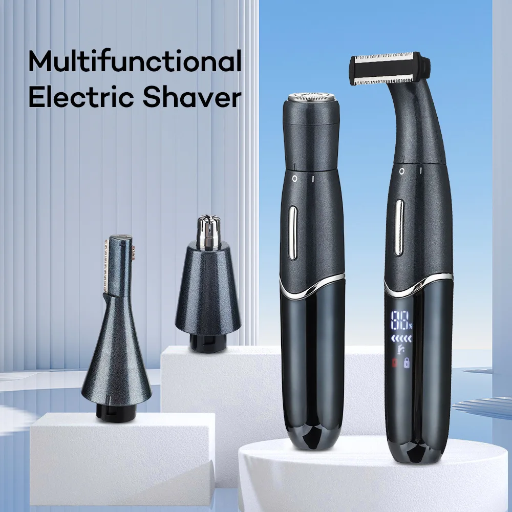 4in1 Rechargeable Electric Trimmer for Face Body Waterproof USB Shaver & Epilator for Women Men