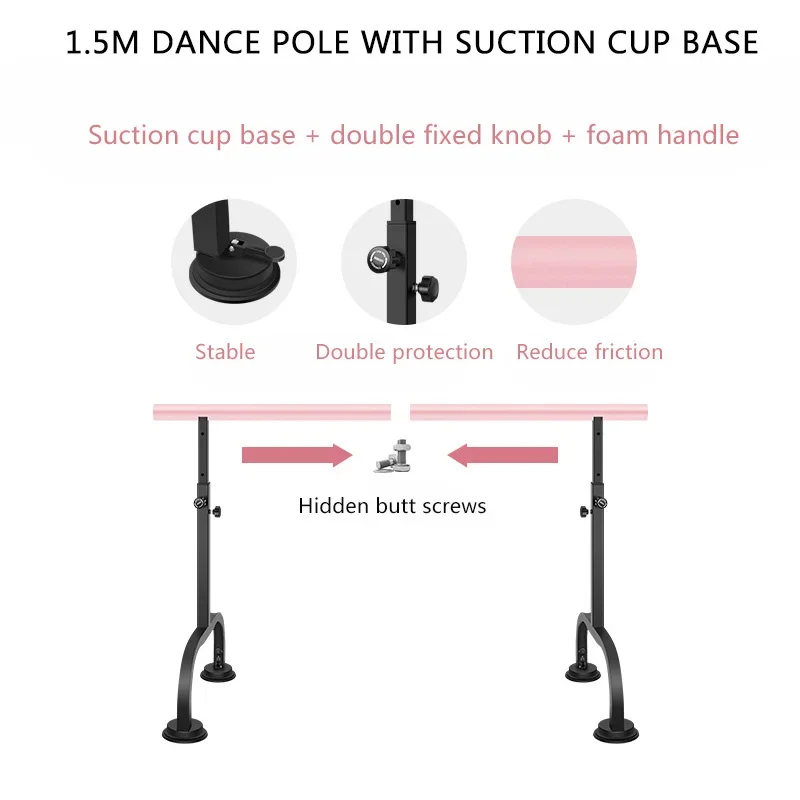 Mobile Dance Room Studio Horizontal Bar Gym School Indoor Fitness Liftable Leg Pressing Pole Adult Children Steel Ballet Barre