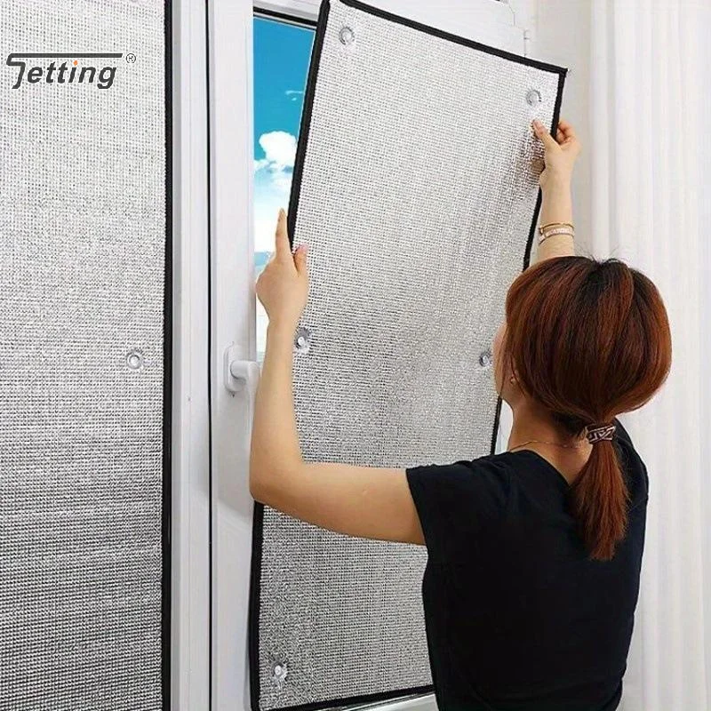 Aluminum Foil Window Insulation Film Double Side Anti-UV Window Sun Shade Film With Suction Cup Removable Sunshade Protector Pad