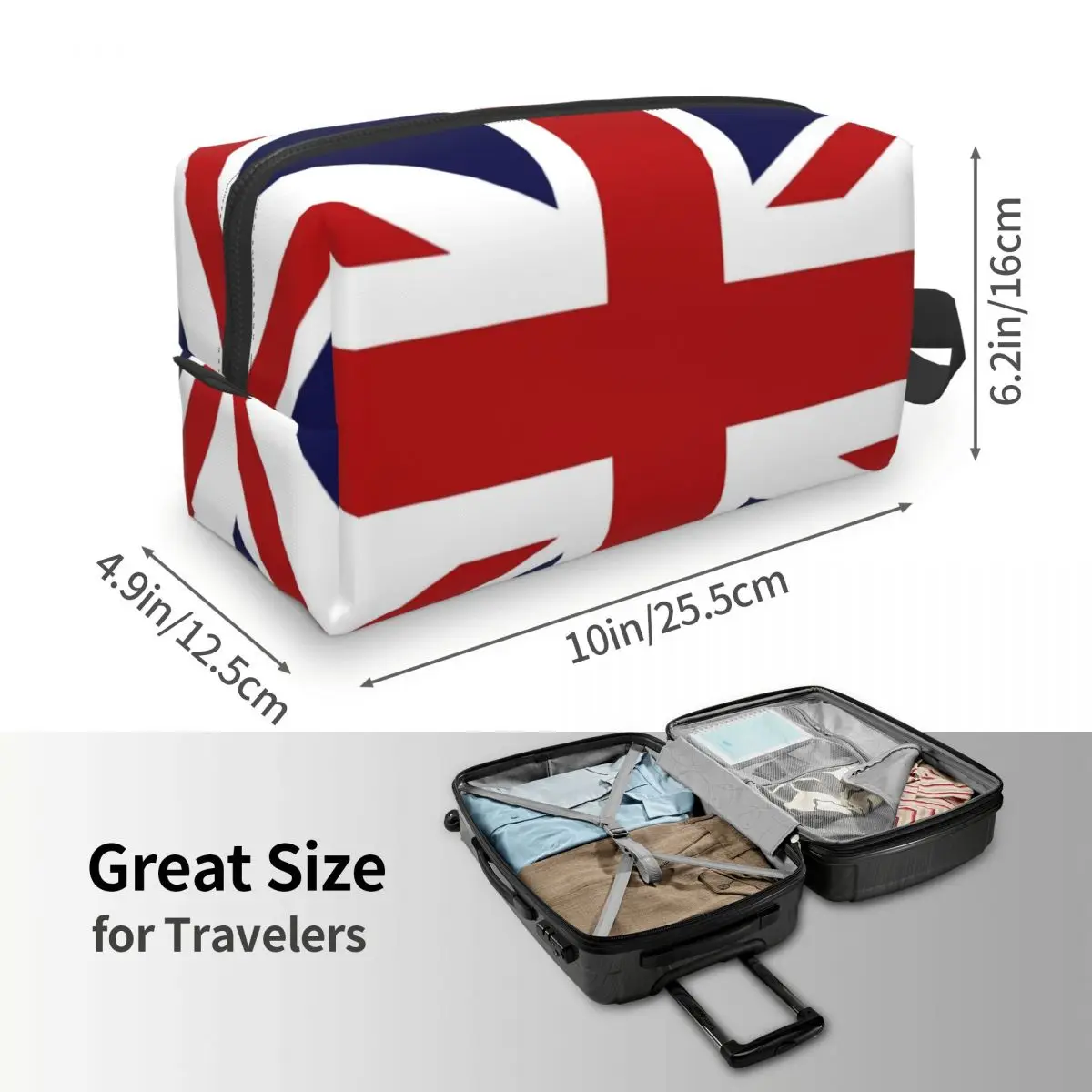 Union Jack Flag Of The UK Makeup Bag Cosmetic Organizer Storage Dopp Kit Toiletry Cosmetic Bag for Women Beauty Pencil Case