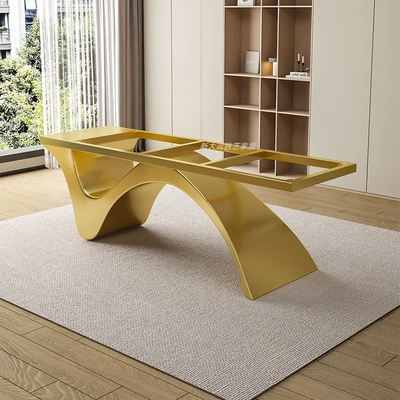 Rock slab table legs bracket Carbon steel table legs Luxury stone tea base Marble table legs Large plate Creative dining t