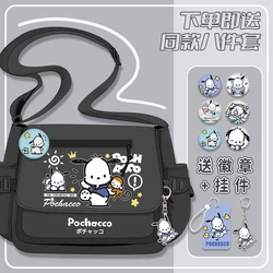 Cartton Pochacco With Badges Shoulder Bag Schoolbag School Students Boy Girl Gift Messenger Crossbody