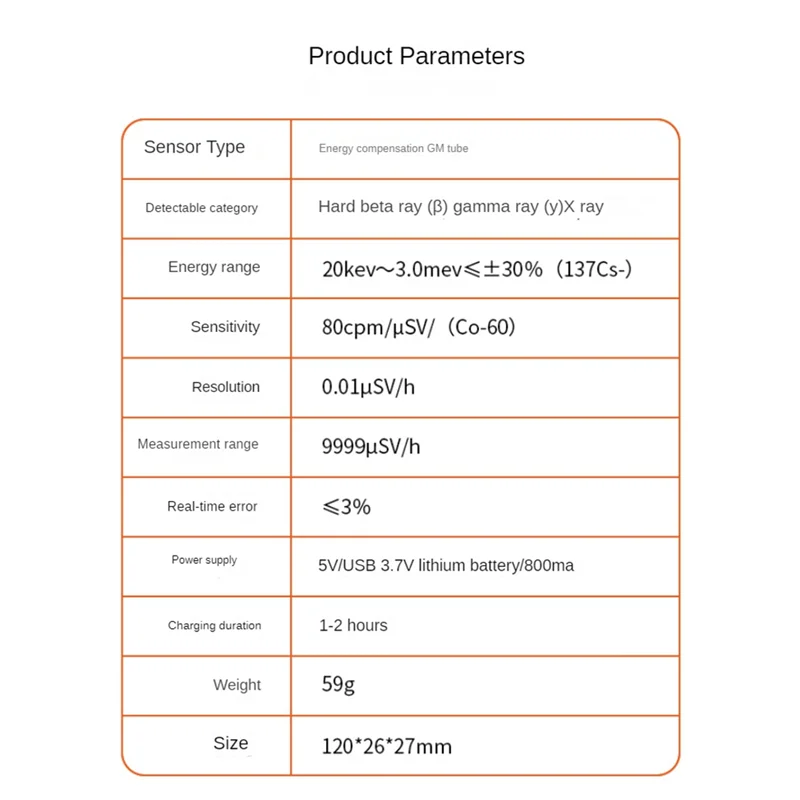Nuclear Radiation Tester Counter Geiger Radiation Dosimeter Radia Electronic Alarms Radiation Meter Ray Beta With Wifi