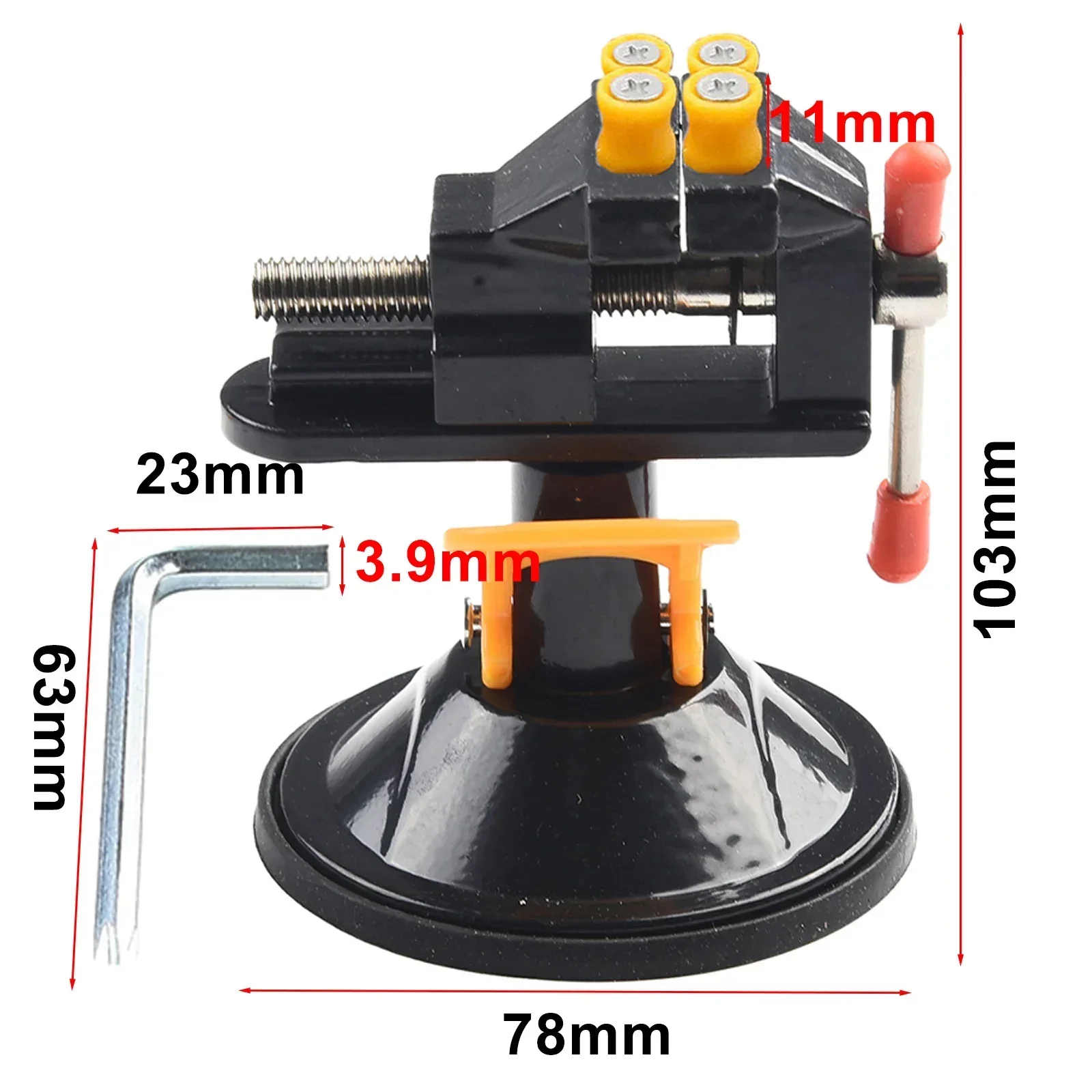 Small Adjustable Fixed Electric Small Table Bench Vise 360 Degree Rotating Grinder Rotary Hand Drill Suction Cup Fixed Frame