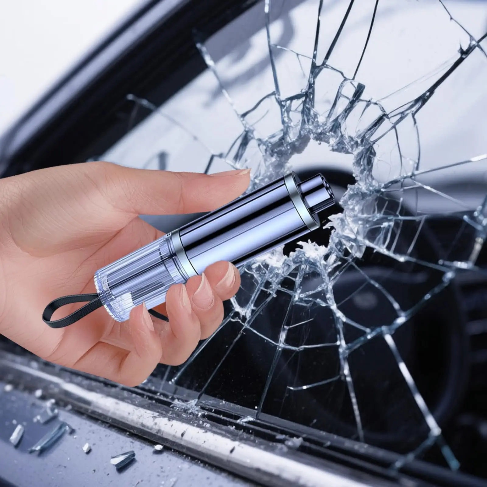 Auto-Notfallwerkzeug 2-in-1 Sicherheitshammer Wolframstahl Glasbrecher Gurtschneider Hohe Härte Notfallrettung Auto-Zubehör
