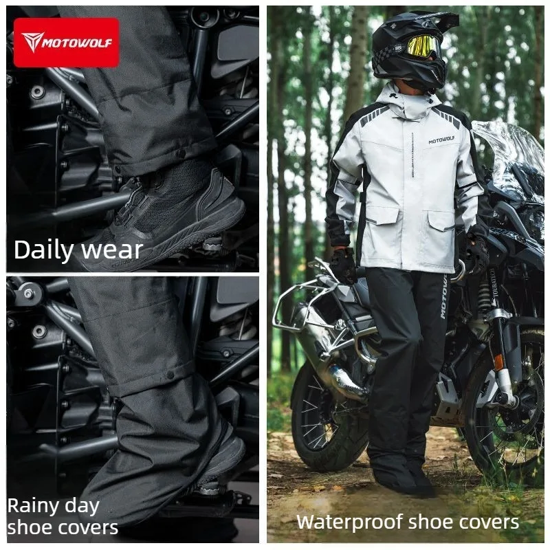 Motowolf Outdoor Jacket Raincoat Cycling Suit Motorcycle Waterproof Rider Rainstorm Protection Suit Men Cycling Trench Coat