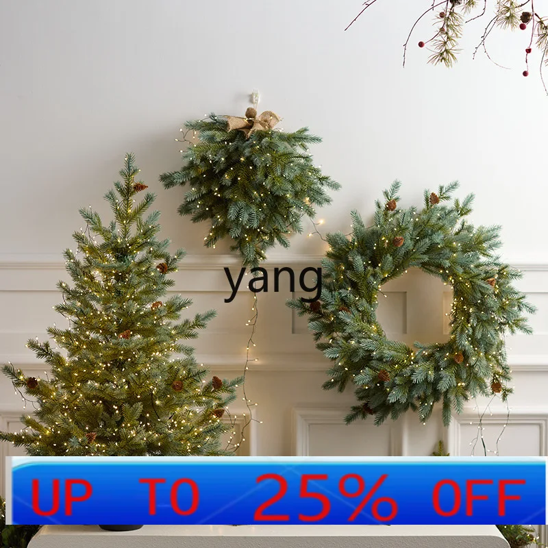 

LMM desktop Christmas tree fir tree wreath hanging upside down tree wall door hanging window scene arrangement props