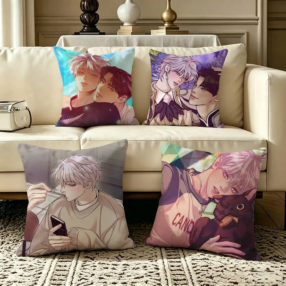 BL Drama Manhwa P-Pearl B-Boy  Pillow Case Square Double-Sided Sofa Cushion Cover Bedroom Bedside Pillow