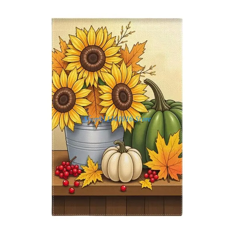 

Weather proof Autumn Harvest Decorative Flag for Porch Lawn Seasonal Holiday Display