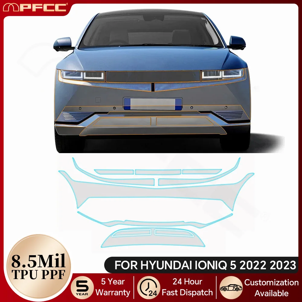 

8.5Mil PPF Car Body TPU Paint Protection Film For Hyundai IONIQ 5 2022-2024 Pre-cut Clear Bra Anti-scratch Kit Resistant Cover