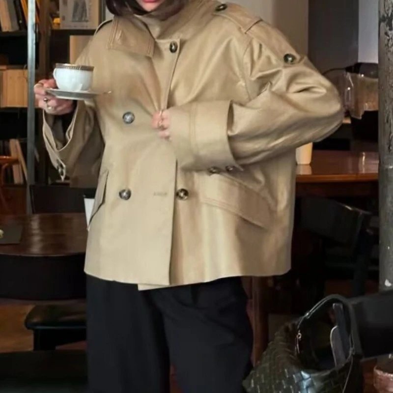 

Women's Clothing 2025 Autumn New Two-color Elegant Commuting Trench Coat