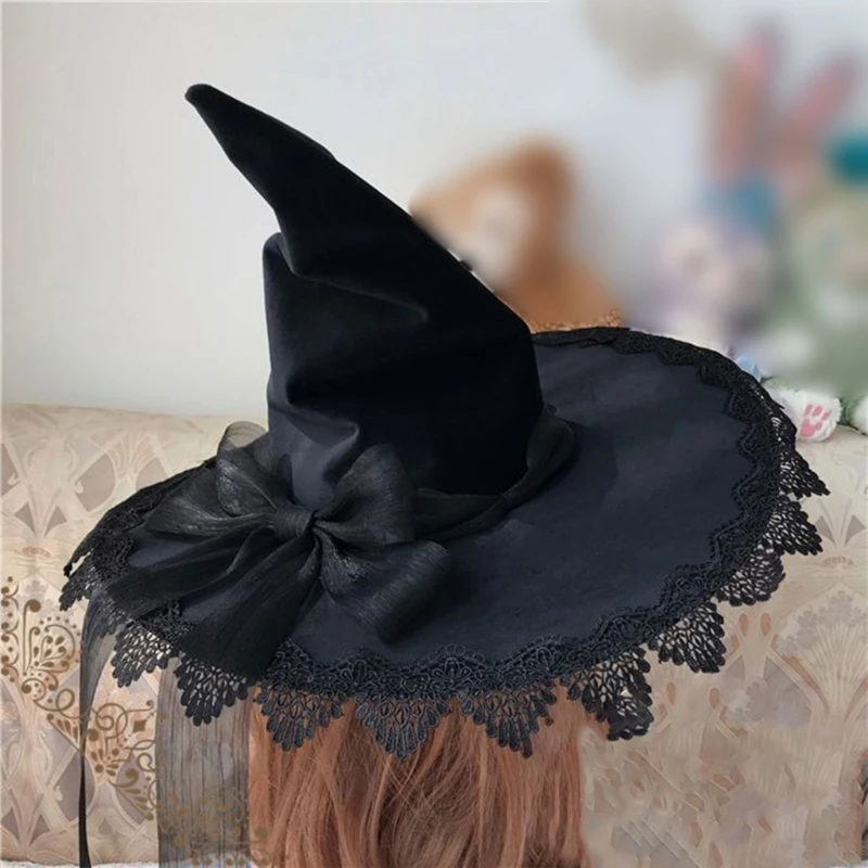 1PCS Unique Lolitas Styles Hat Halloween Party Hat Fashionable Witch Headwear for Various Head Shapes