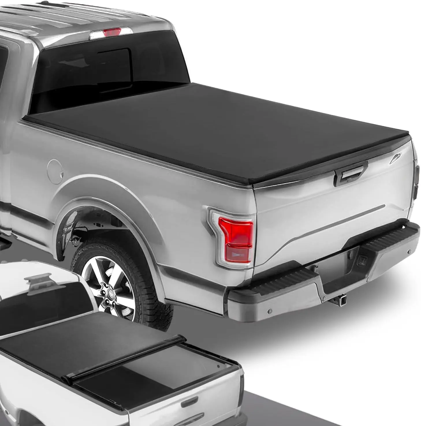 

Soft Vinyl Roll-Up Tonneau Cover for 04-14 Ford F150 5.5Ft Bed - Easy Install, Gas Saving, Durable