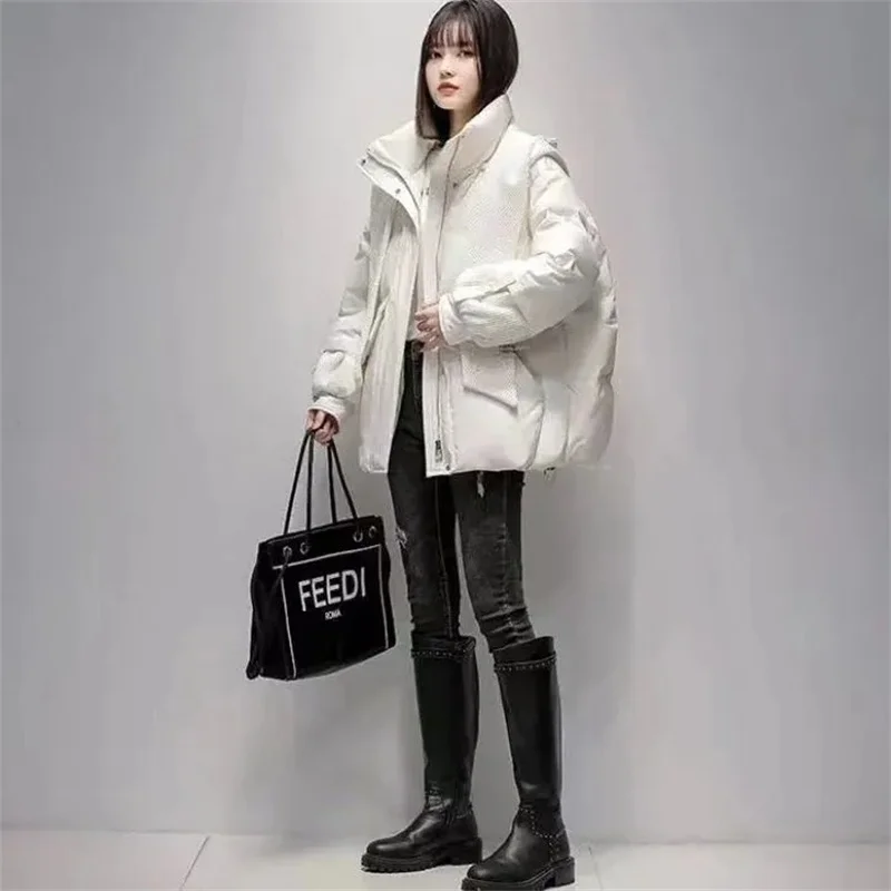 Cotton Padded Women's 2024 Winter New Short Fashion Versatile High-end Design Jacket Down Cotton Jacket Thick Hooded Design P18