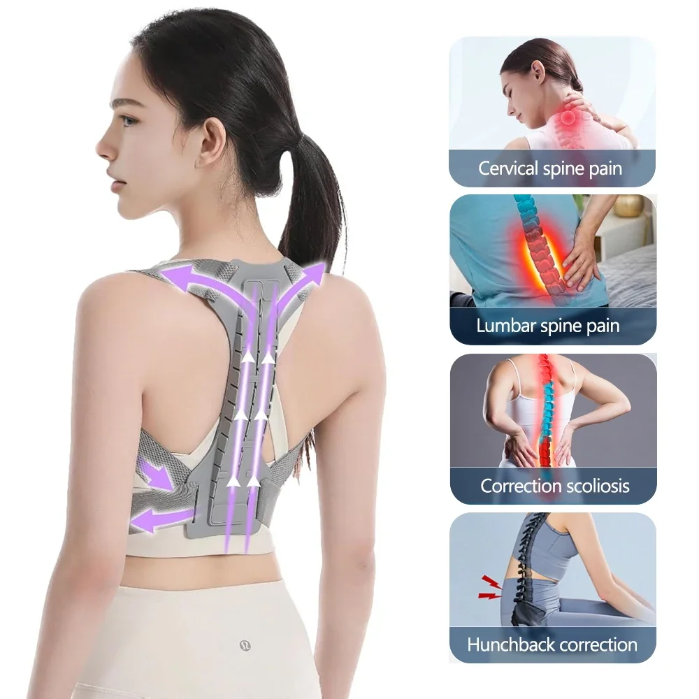 Back Posture Correction Belt Hunchback Corrector Adult Men and Women Sitting Posture Correction Belt Shoulder Straight Back