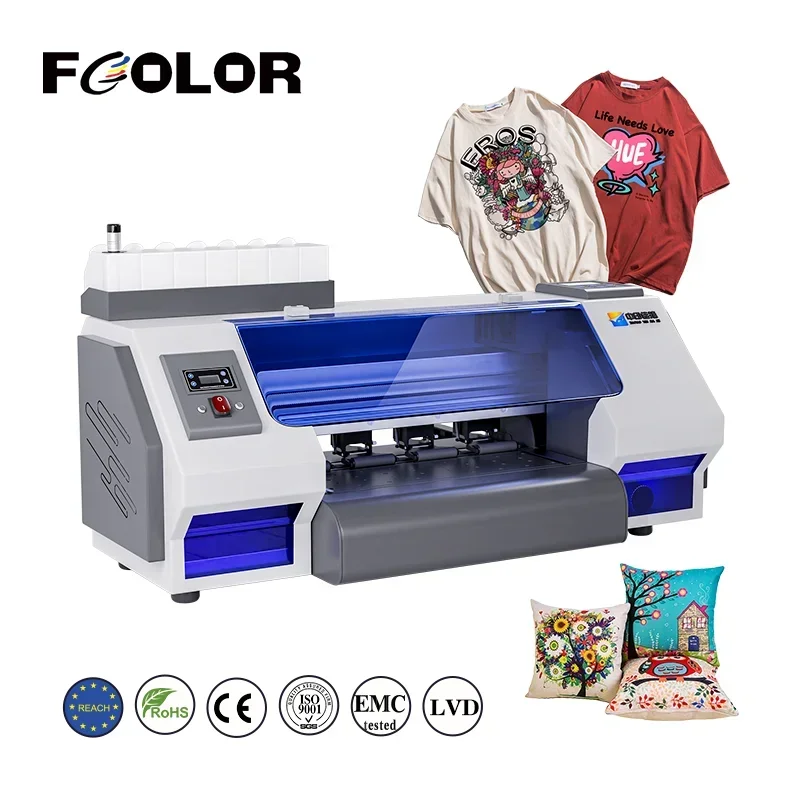 FCOLOR Easy-to-Operate 220V 110V A3 Roll dual head roll dtf  Printer 5 Color Inkjet Printer for Epson xp600